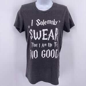 I Solemnly Swear That I Am Up To No Good T Shirt Slim Fit Crewneck Juniors Sz M